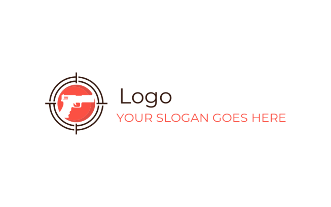 sports logo image handgun in target