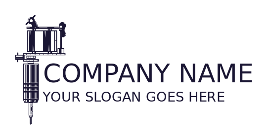 tattoo studio logo illustration of gun with needle