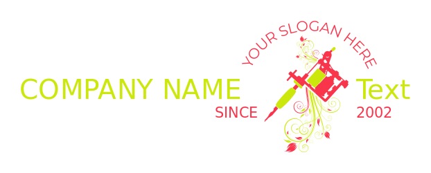 logo icon tattoo needle with ornaments