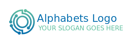 alphabet logo tech wires forming Letter O