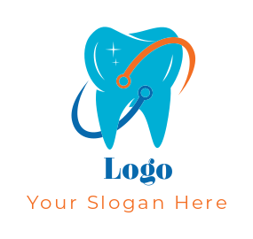 dental logo maker teeth with digital wires