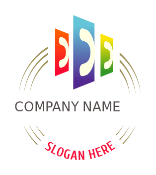 communication logo colorful phone icons