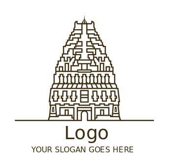 travel logo maker line art temple stupa