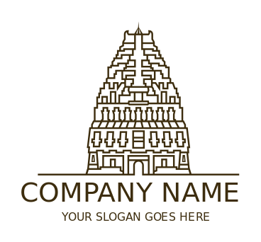 travel logo maker line art temple stupa