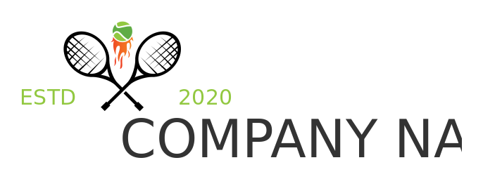 sports logo tennis rackets criss crossed ball