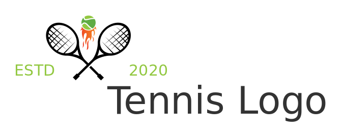 sports logo tennis rackets criss crossed ball