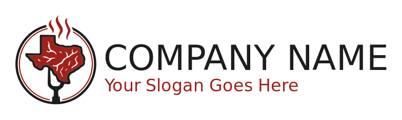 Texas beef steak on BBQ fork smoking in circle