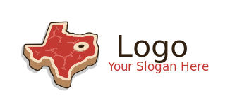 Texas map in form of beef steak