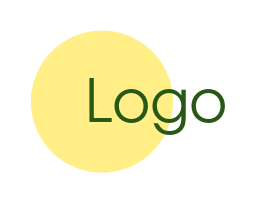 create a text logo in front of yellow circle