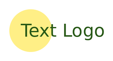 create a text logo in front of yellow circle
