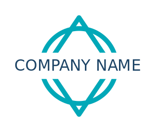 create a text logo across rhombus and circle