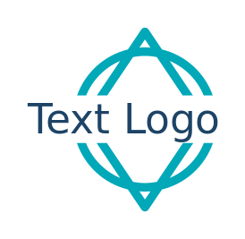 create a text logo across rhombus and circle
