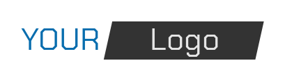 text logo template inside parallelogram 