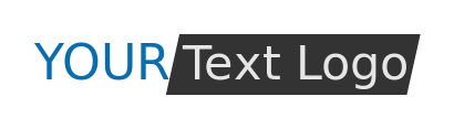 text logo template inside parallelogram 