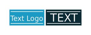text logo icon in two rectangle shapes