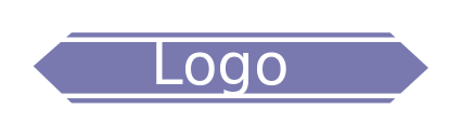 text logo maker in banner with pointy ends