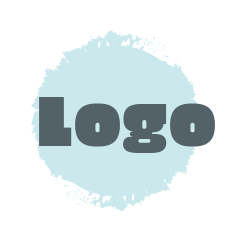 text logo template in brush stroke circle 