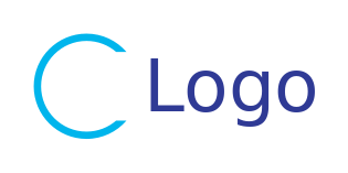 text logo icon in c shape