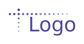 text logo in dotted lines forming horizontal L