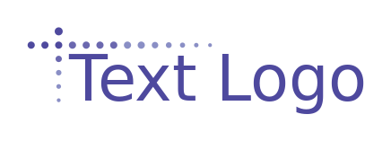 text logo in dotted lines forming horizontal L