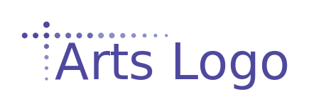 text logo in dotted lines forming horizontal L