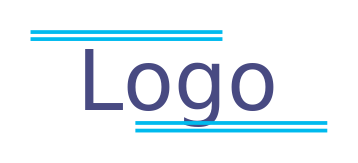 create a text logo in double lines