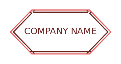 text logo image in horizontal hexagon