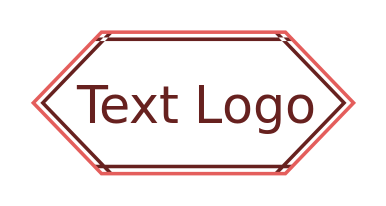 text logo image in horizontal hexagon