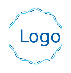 text logo image in line art badge