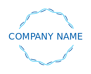 text logo image in line art badge