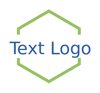 text logo in line art hexagon shape