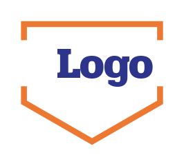 text logo icon in line badge shield 
