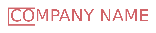 text logo icon in open rectangular lines