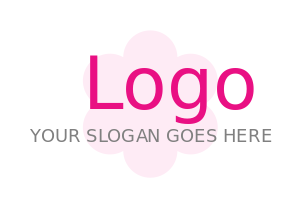 text logo template in pastel flower shape