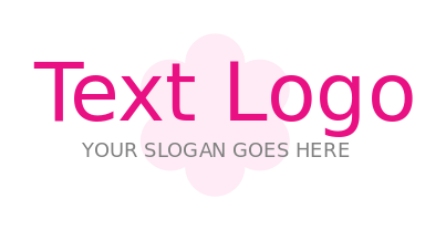 text logo template in pastel flower shape