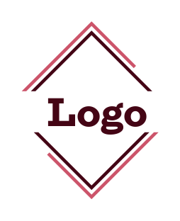 text logo online in rhombus shape lines
