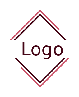 text logo online in rhombus shape lines