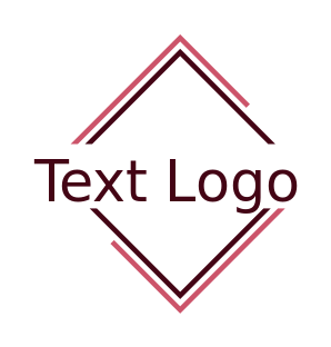text logo online in rhombus shape lines