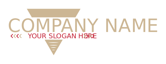 text logo in upside down pyramid with arrows