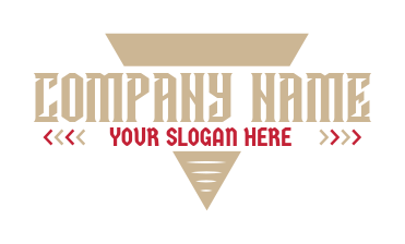 logo text in upside down pyramid with direction arrows