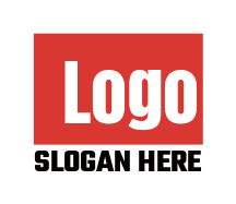 text logo online inside rectangle and below