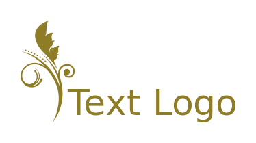 text logo with leaf and vine ornaments