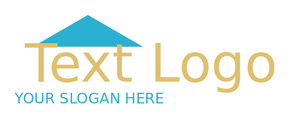 text logo symbol with triangle