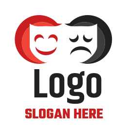 entertainment logo theater masks in circles