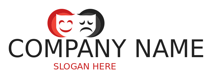 entertainment logo theater masks in circles