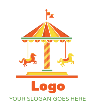 theme park logo maker horse carousel ride