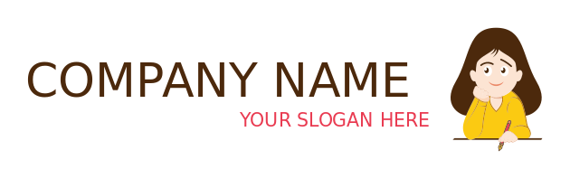 education logo writer girl child thinking