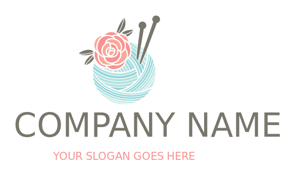 apparel logo thread ball with knitting needles