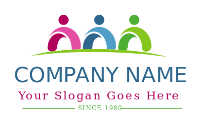 childcare logo maker abstract figures with head