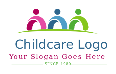 childcare logo maker abstract figures with head